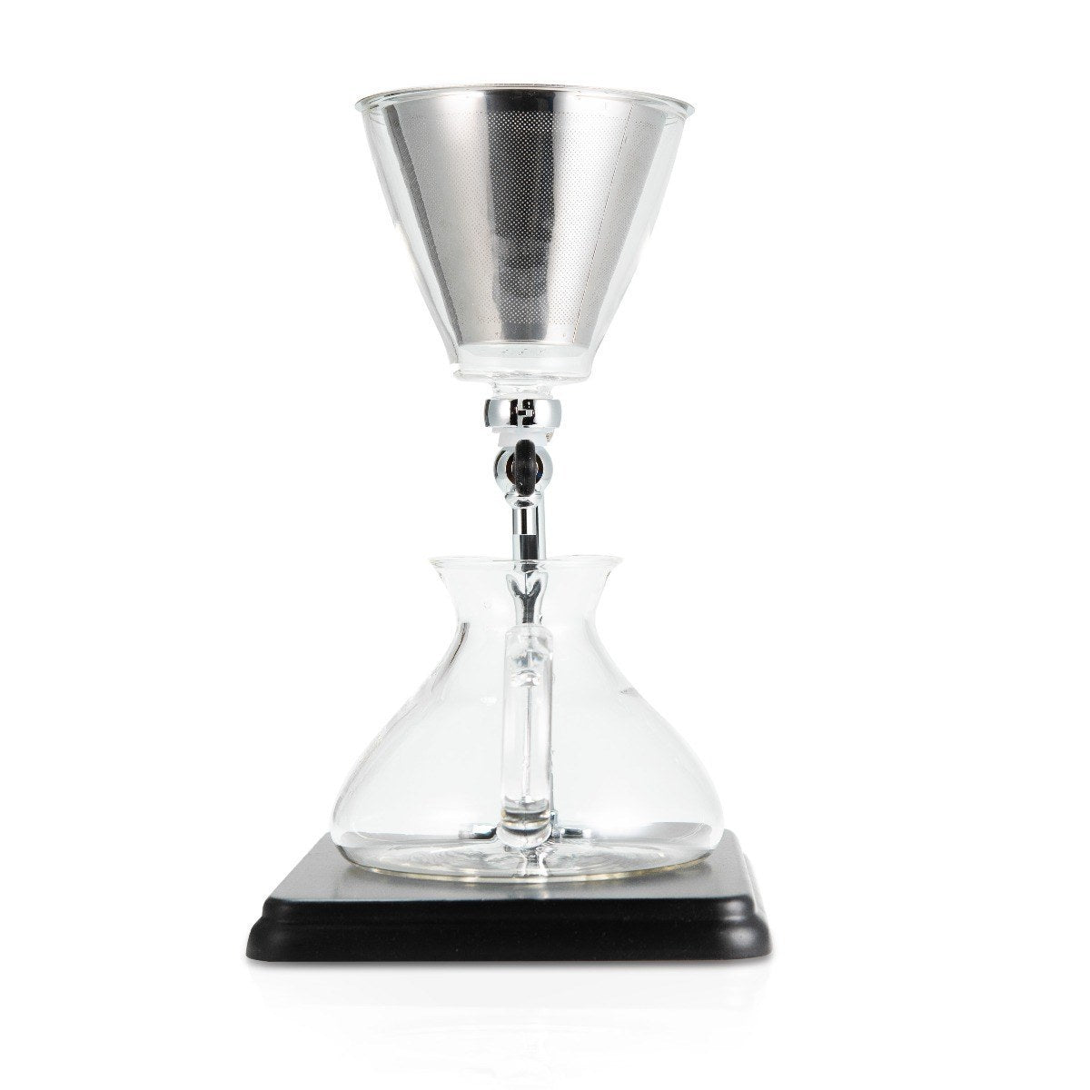 Yama Glass Silverton Brewer with Black Base & Silver Accents