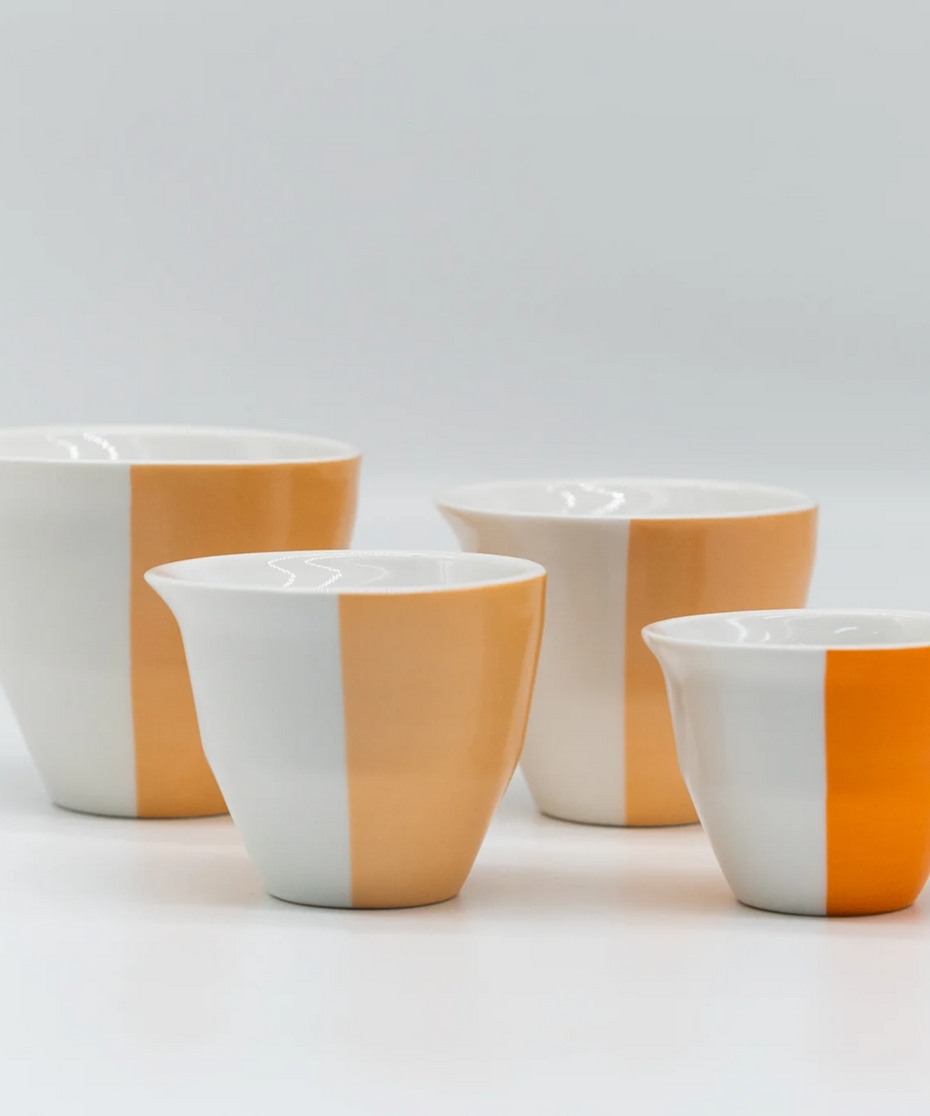 2-WayCup Barista Series designed to experience two different flavor profiles from the same vessel finished in grounded, warm orange - shown in 4 available sizes