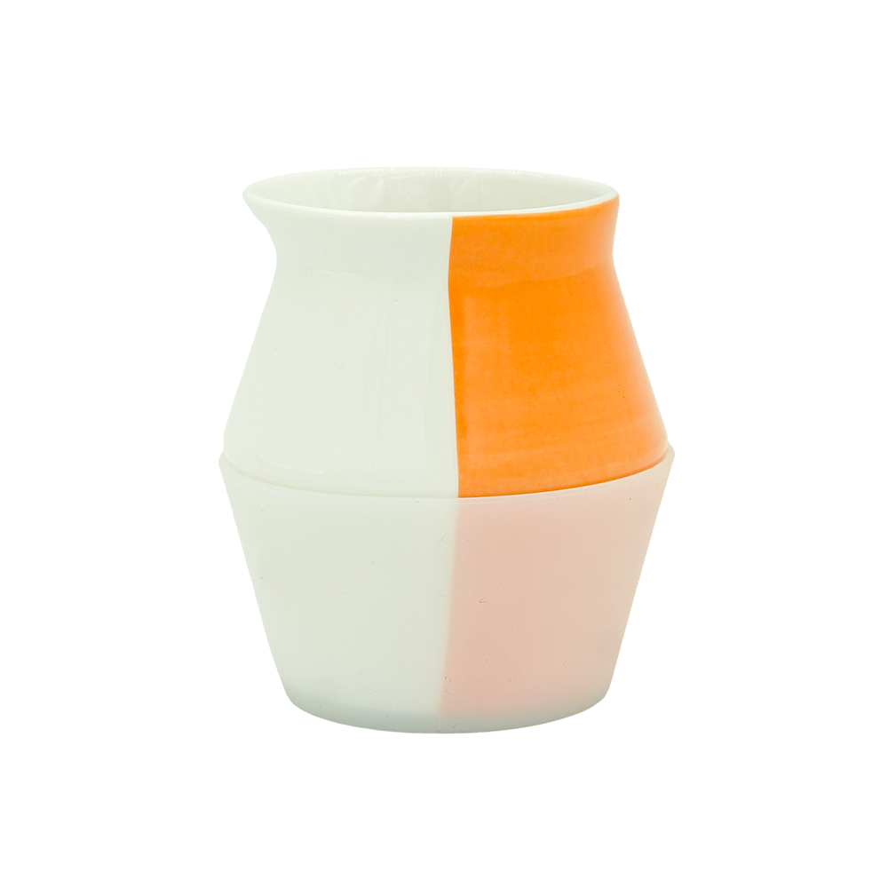 2-WayCup 330ml Refined Version in warm orange showing the dual drinking edges for two flavor experiences