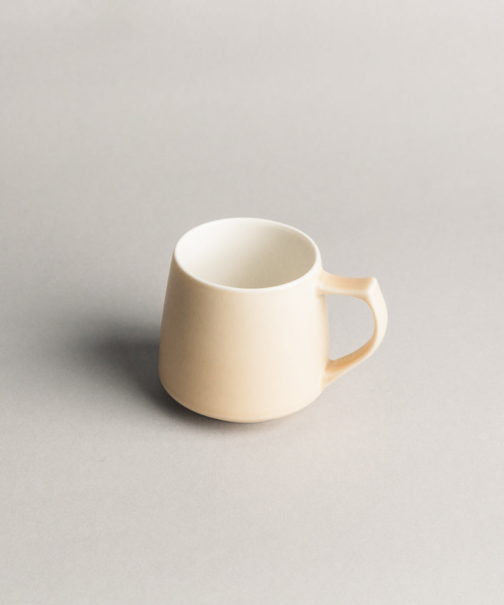 Side of Beige Origami Japan Ceramic Coffee Mug Cup