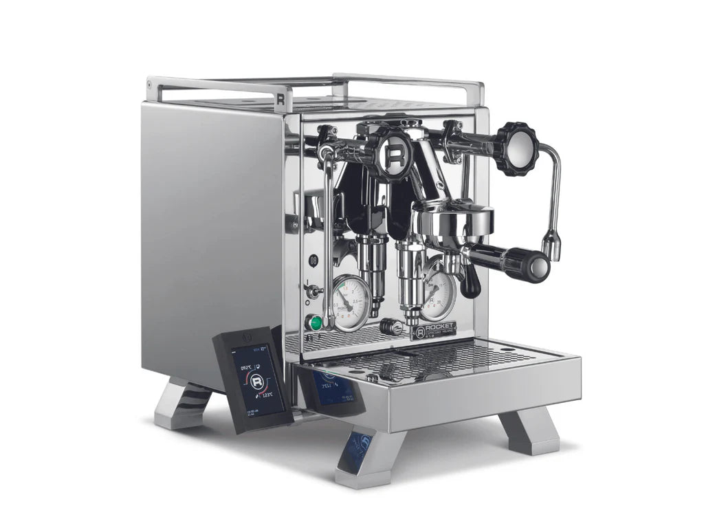 Rocket Cinquantotto Home Espresso machine front right view with brand logo on a white background