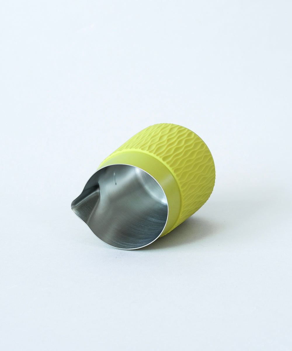 WPM Pitcher in Calamansi Mist showing spout detail designed for controlled, precise latte art pours