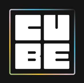 Sanremo CUBE A R Logo - 'CUBE' text in a stylized font on a black background