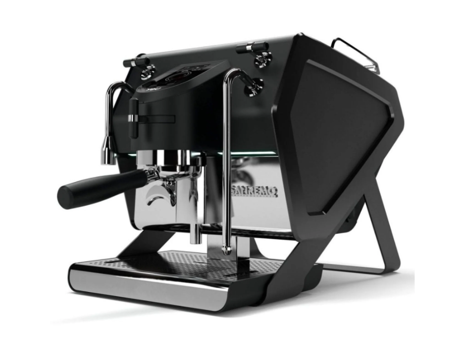 Sanremo YOU prosumer and home espresso machine in all black on white  background