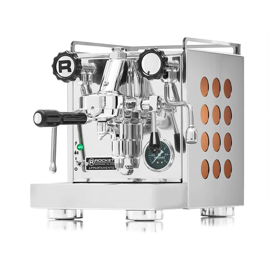 Rocket Appartamento Home Espresso machine stainless steel with  12 copper laser cut circles