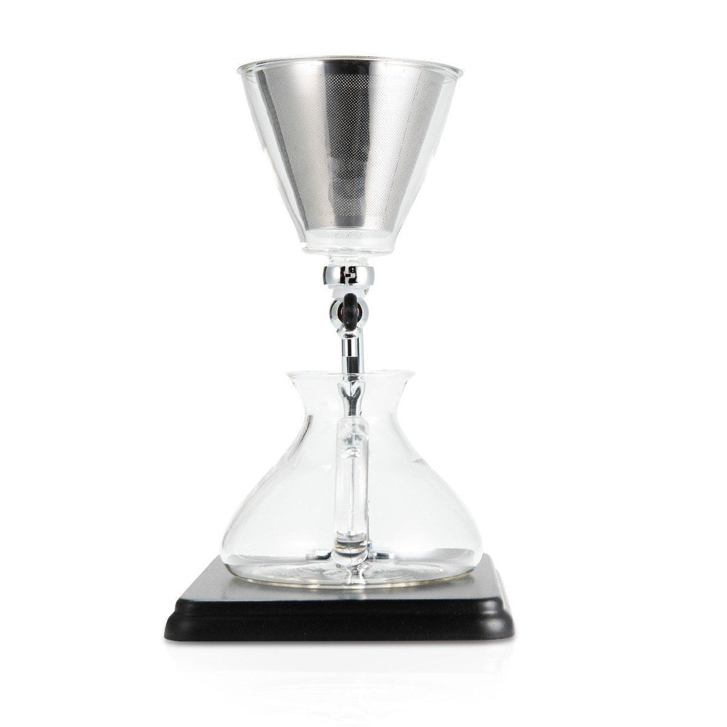 Yama Glass Silverton Brewer with Black Base & Silver Accents