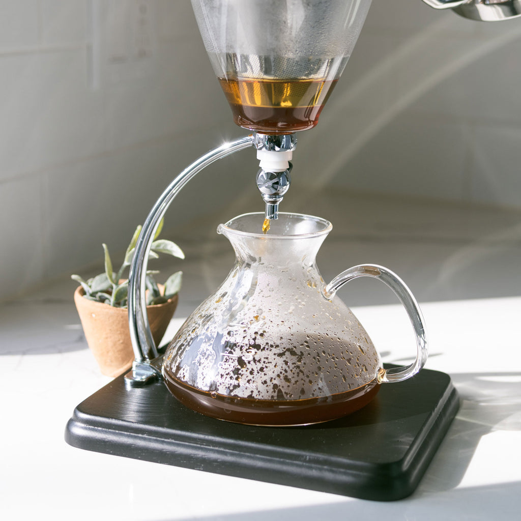 Yama Glass Silverton Brewer with Black Base & Silver Accents
